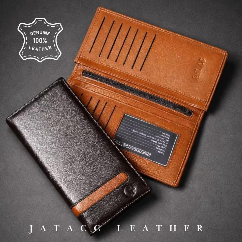 Dompet Pria Panjang kulit asli / Dompet Pria Panjang Fashion Kulit Asli Hitam / Dompet panjang Kartu