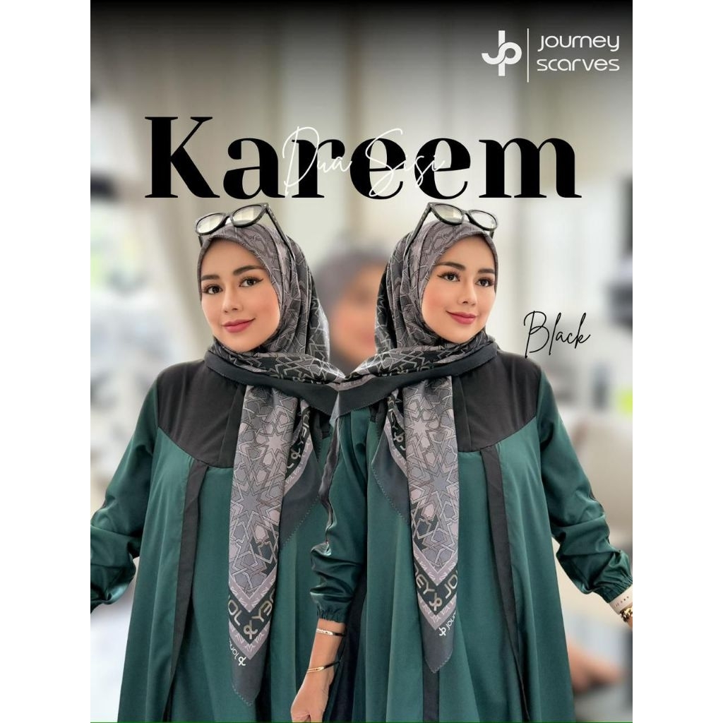 HIJAB SEGI EMPAT PREMIUM KAREEM SERIES DUA SISI BY JOURNEY SCARVES ORIGINAL
