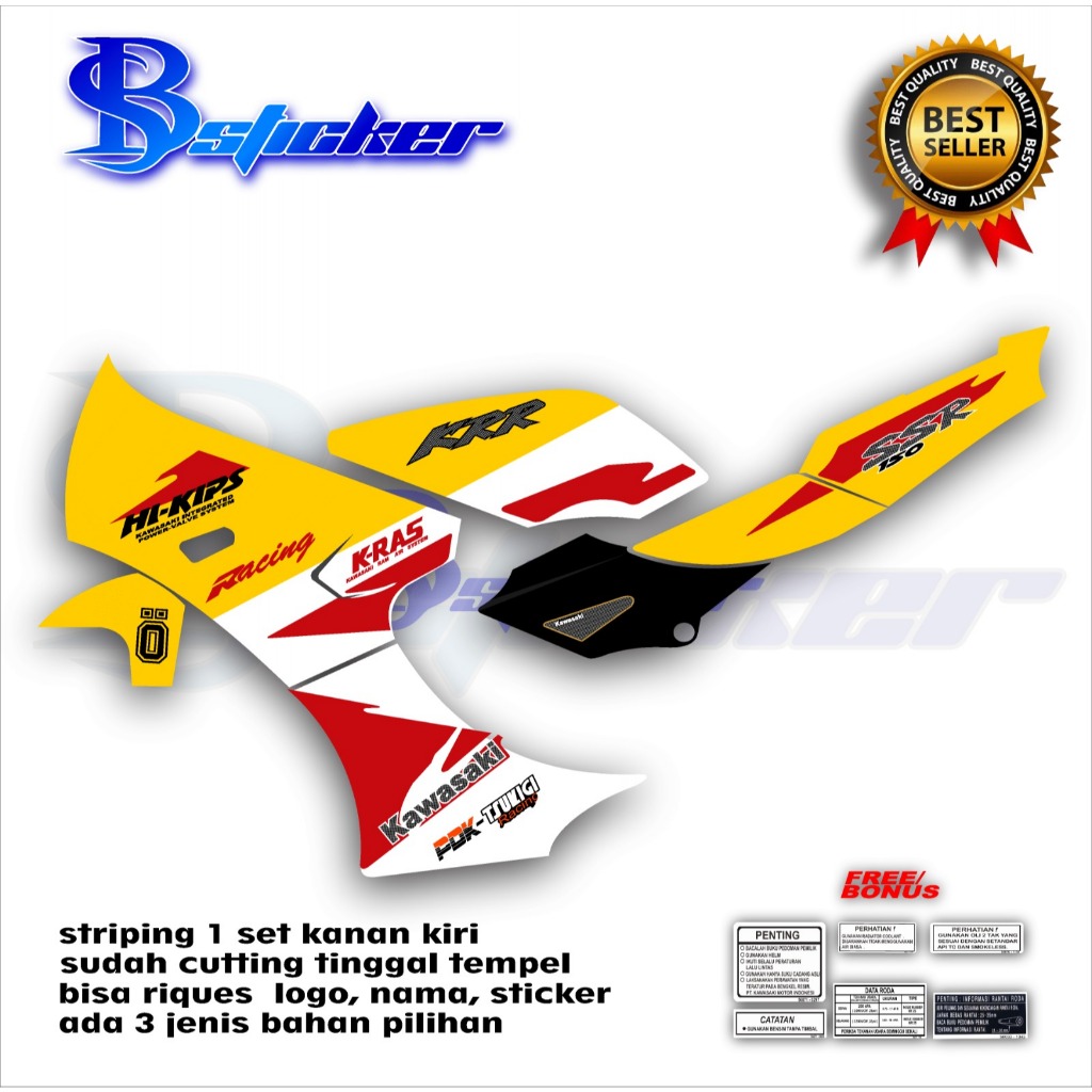 Sticker Striping Kawasaki Ninja KRR  SE / SSR transparan laminasi maxdecal / Striping Ninja SSR