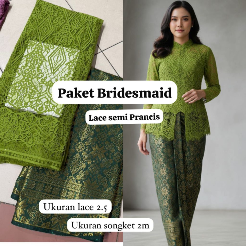 Set kebaya dan songket &PAKET BRIDESMAID SEMI PRANCIS PAKET BRIDESMAID KEBAYA HALUS