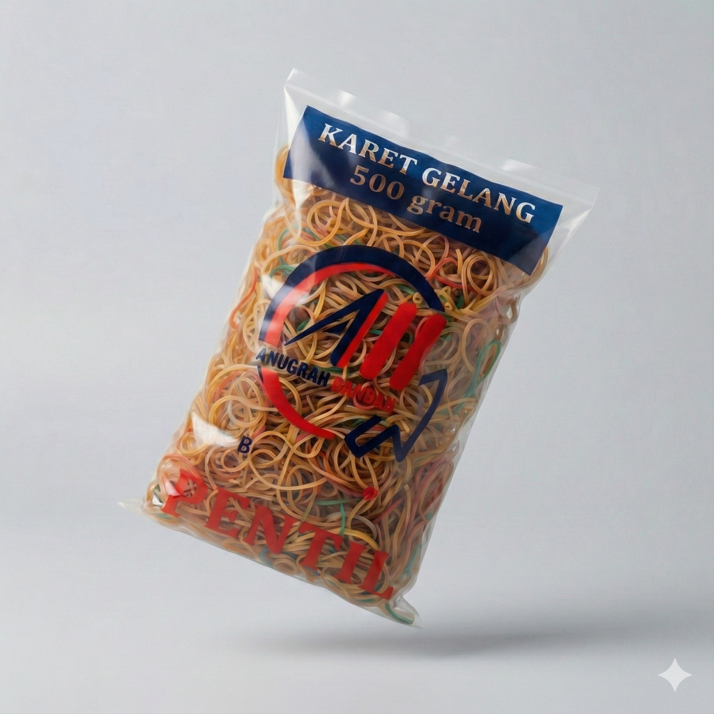 Karet Pentil 500gr Warna Warni - Karet Gelang Kiloan Kuat Elastis untuk Rambut & Packing