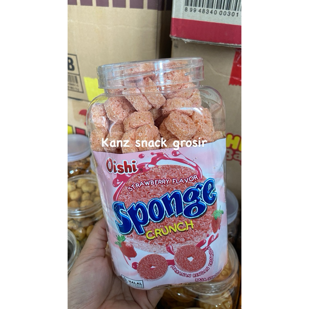 oishi sponge kemasan toples oishi sponge toples snack toples viral snack ori toples tangan pertama k