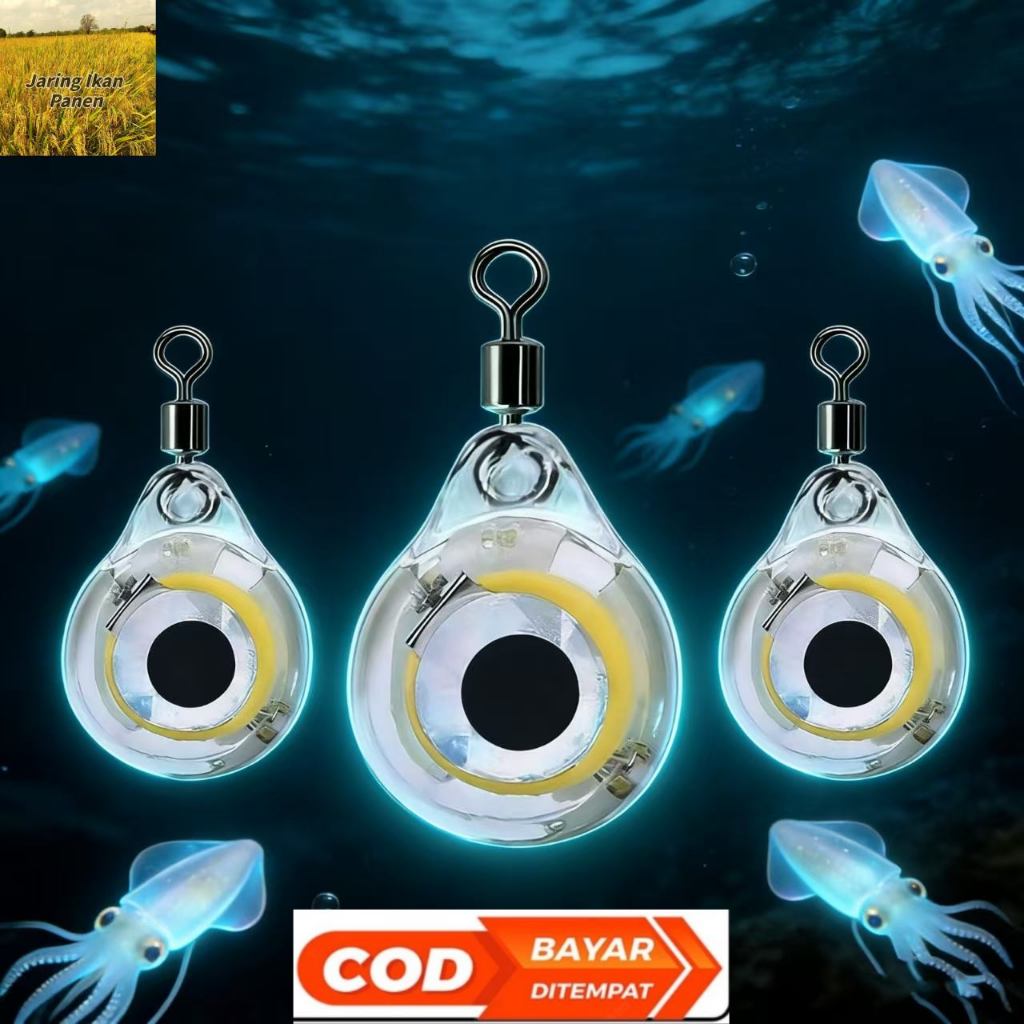 COD READY Perangkap Umpan Pancing Lampu LED Bentuk Mata Umpan Cumi Pancing Lampu Umpan