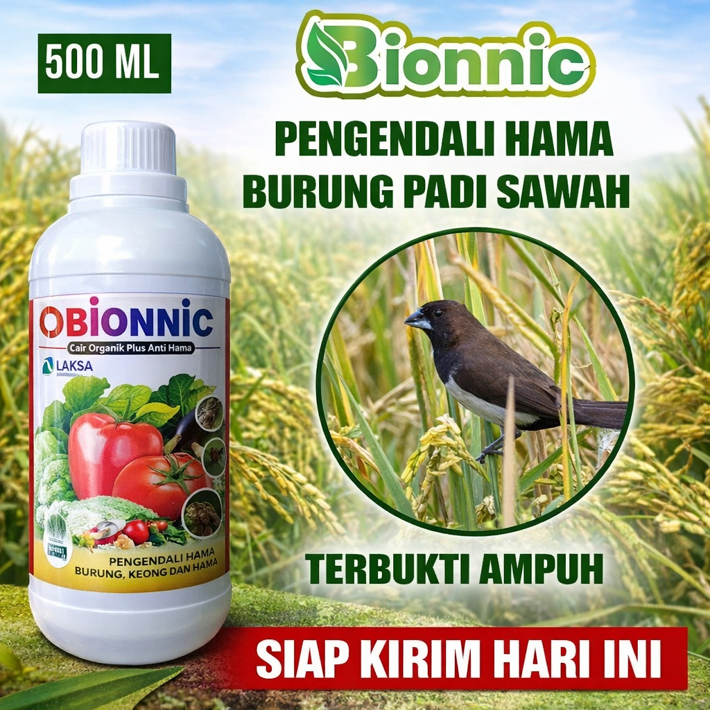 [REKOMENDED] Pupuk Organik Semprot Racun Burung Pipit Terbaik BIONNIC 500 ml- Obat Hama Burung Pipit