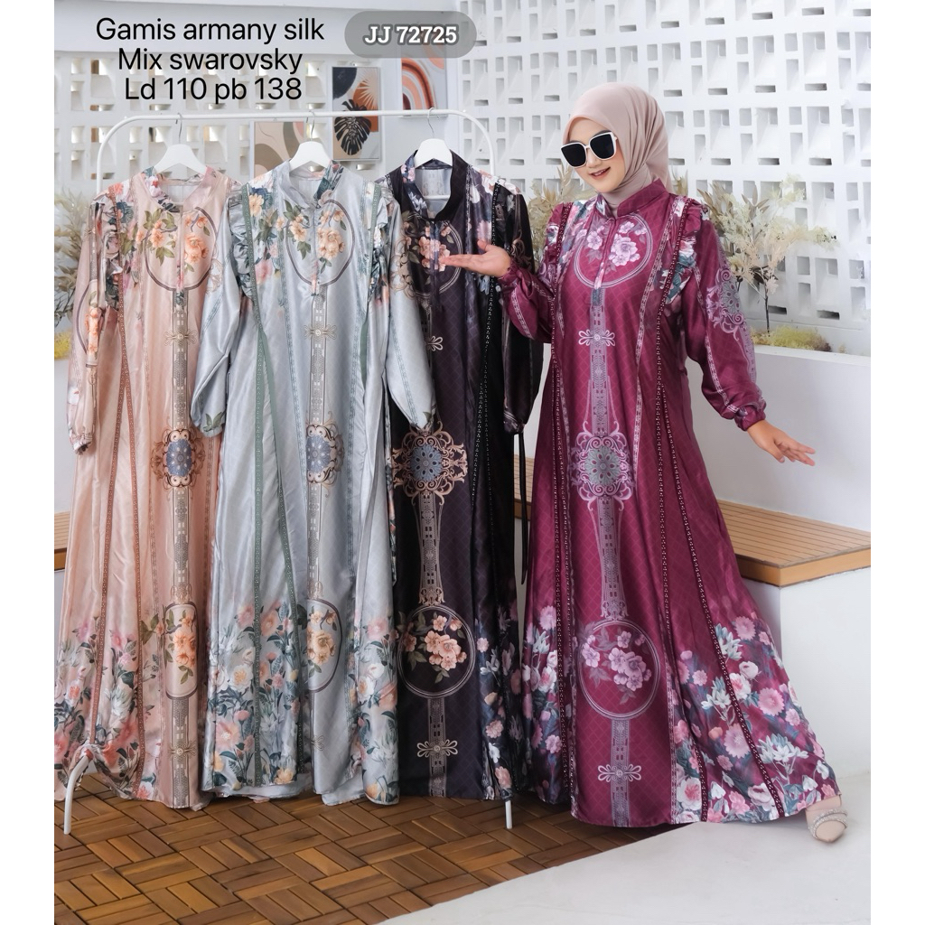 (ISI 2 PCS) JJ 72725 Gamis - TRESNA MUSLIM Gamis Armani Silk
