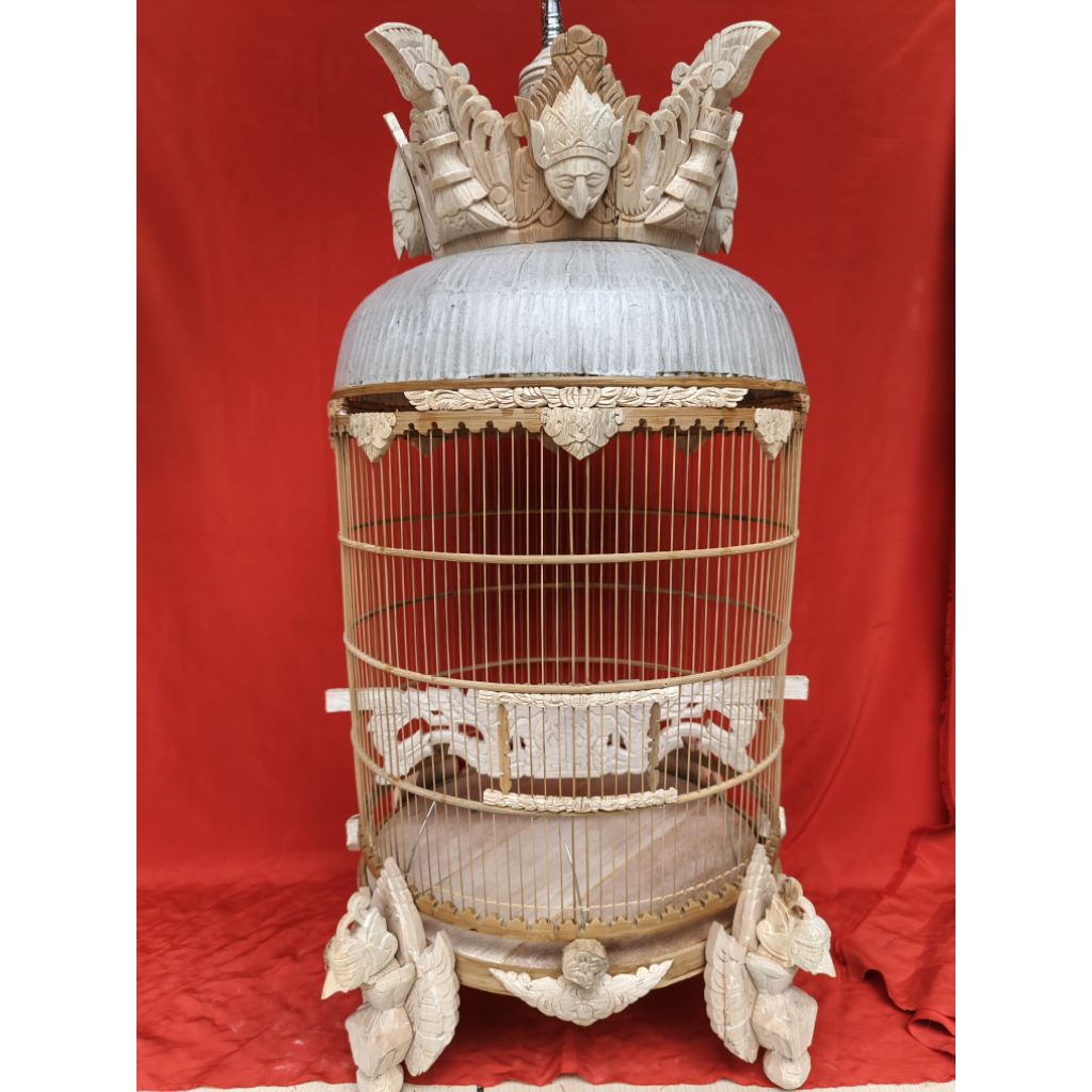 SANGKAR BURUNG PERKUTUT,MODEL GATOT KOCO,BAHAN SANGKAR DARI BAMBU BERKUALITAS