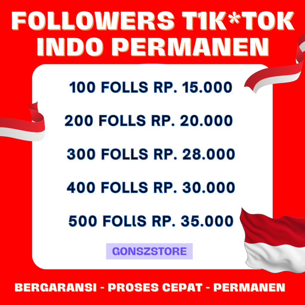 Followers TikTok Indonesia Permanen Real Aktif, Pengikut Indo Tiktok Bergaransi Permanen
