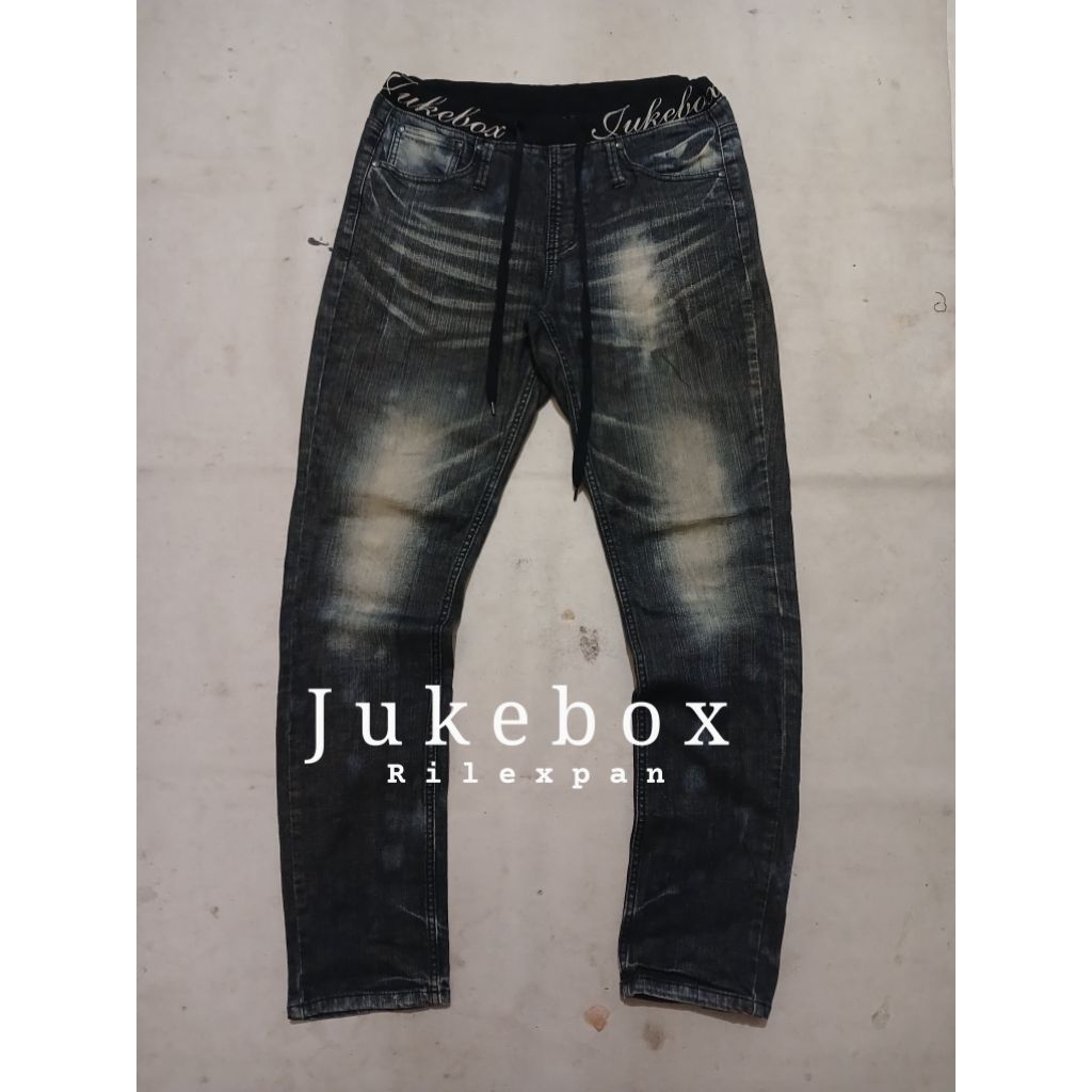 celana jeans washed padding pria jukebox rilex pant second original