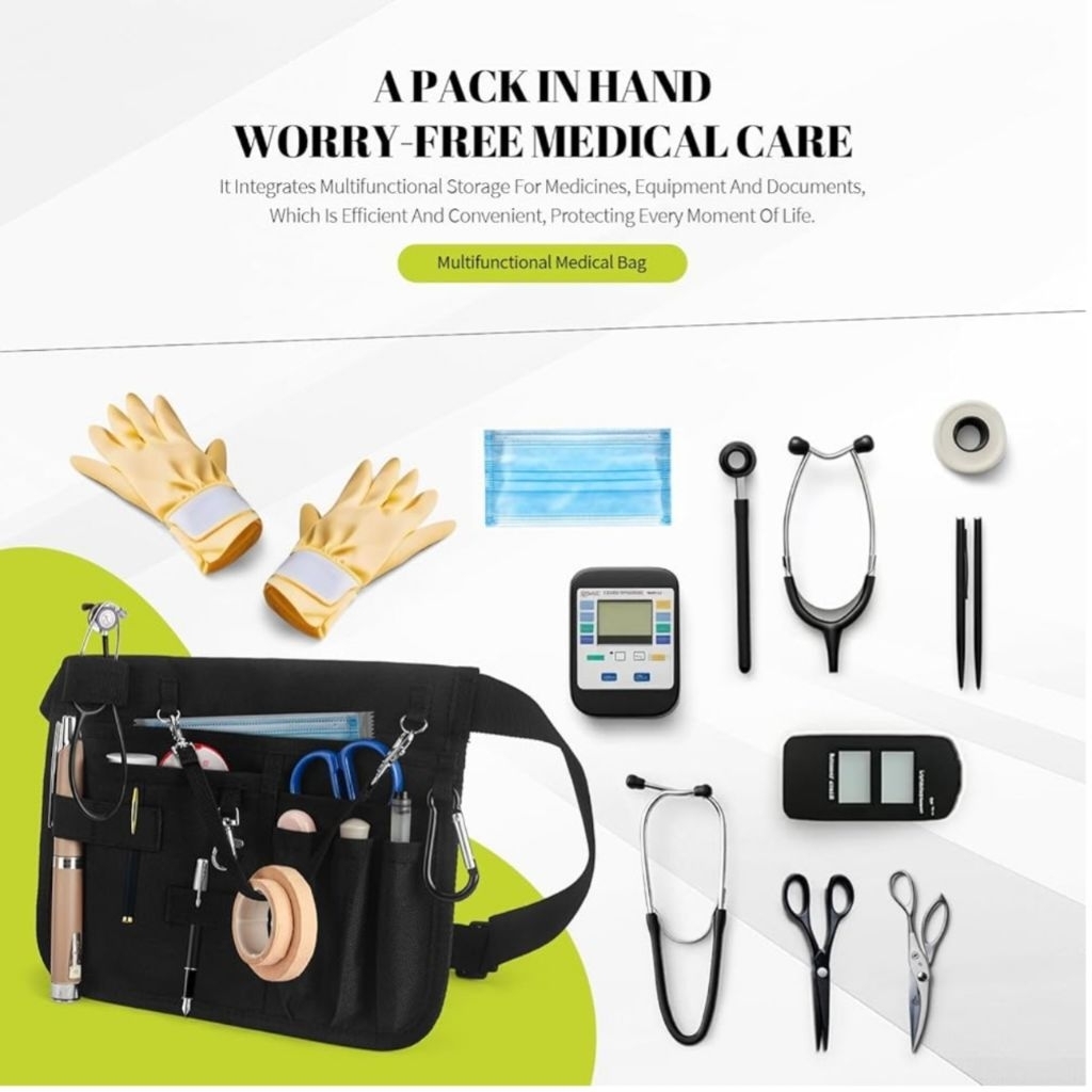 Tas Pinggang Perawat Dengan Tempat Stetoskop Tas Pinggang Keperawatan Untuk Perawat Organizer Saku P