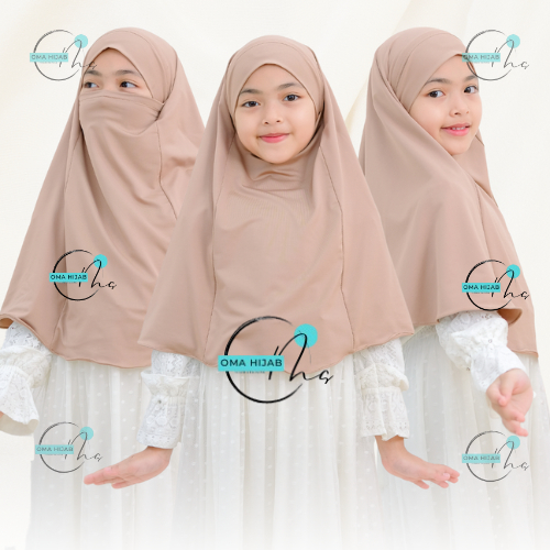 Hijab French Khimar Niqob Anak Remaja Jersey Premium I Hijab Cadar Anak I French Khimar Anak