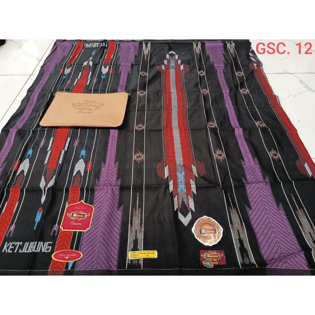 *Sarung Ketjubung Songket**Mutif GSC**Gold/ Full Sutra**Kwalitas bintang 5**Original*