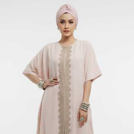 Epise Kaftan N - FP727B Cream | Gaun Maxi Wanita Muslim Lebaran