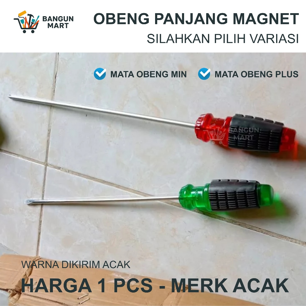 Obeng SUPER PANJANG 10 - 12  inch Bolak Balik Plus Minus Berkualitas / obeng getok BB Obeng Bolak Ba