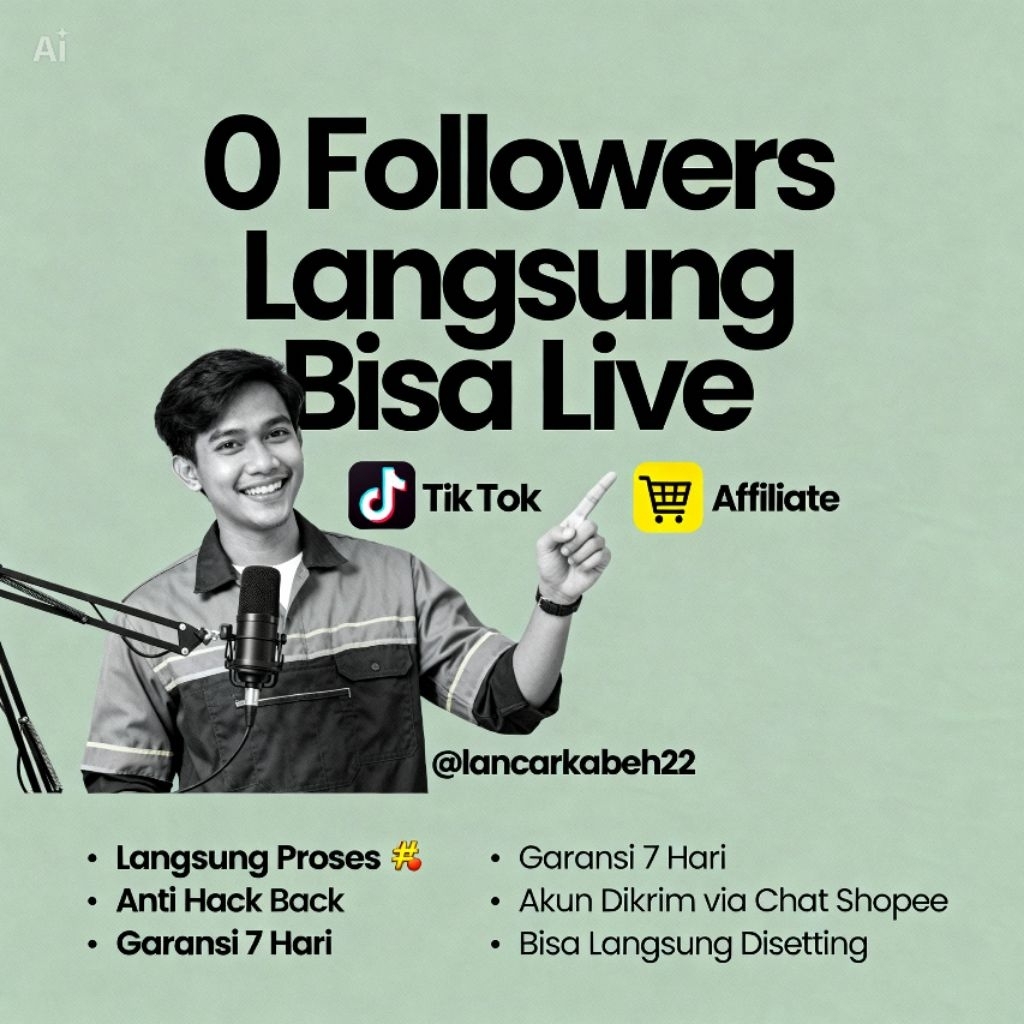 AKUN TIK*TOK 0 FOLLOWERS BISA LANGSUNG LIVE ADA KERKUN AFFILIATE