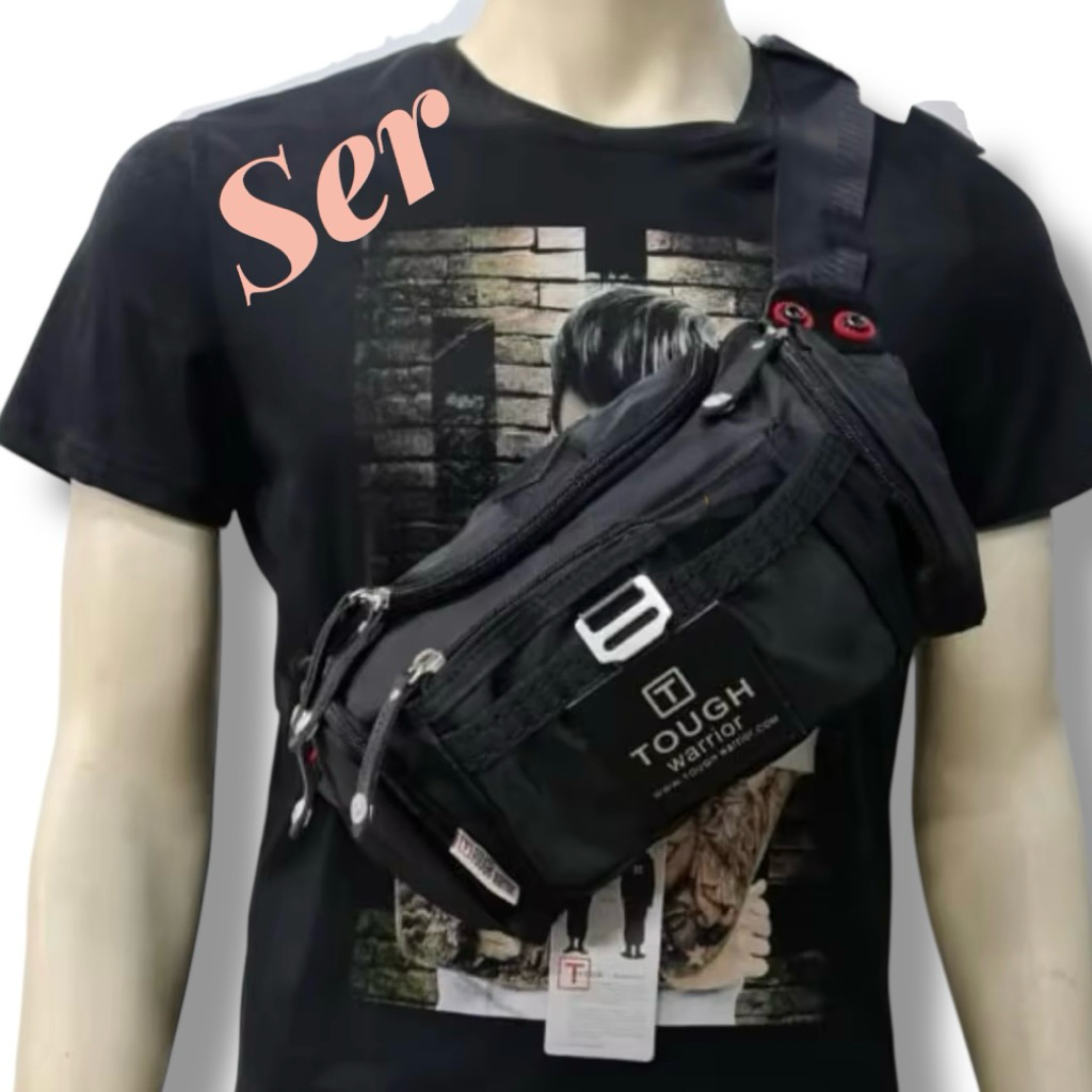 TAS PINGGANG PRIA IMPORT ORIGINAL TOUGH WARRIOR 5459/TAS SELEMPANG PRIA NILON TEBAL ANTI AIR