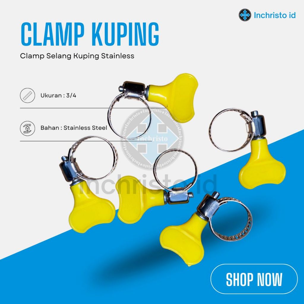 KLEM SELANG GAS KUPING 3/4INCHI | HOSE CLAMP/CINCING SELANG REGULATOR | KLEM GAS KUPING | CLAMP KUPI