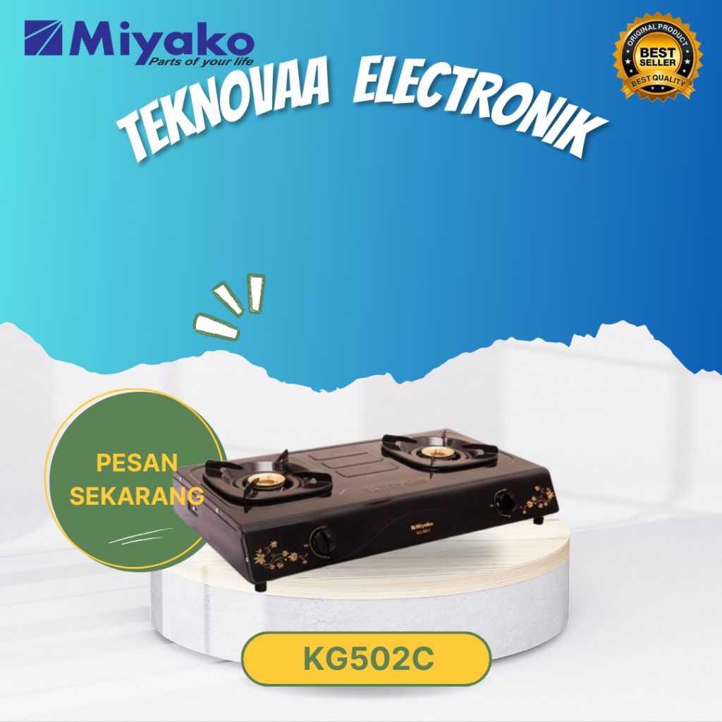 Miyako Kompor Gas 2 Tungku KG-502C/KG502C/KG502 C/KG 502C/KG-502 C/KG 502 C- MIYAKO ORIGINAL GARANSI