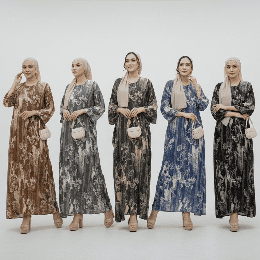 Gamis Super Premium Alila Abaya Rayon Jumbo Hitam/Navy/Milo/Almond
