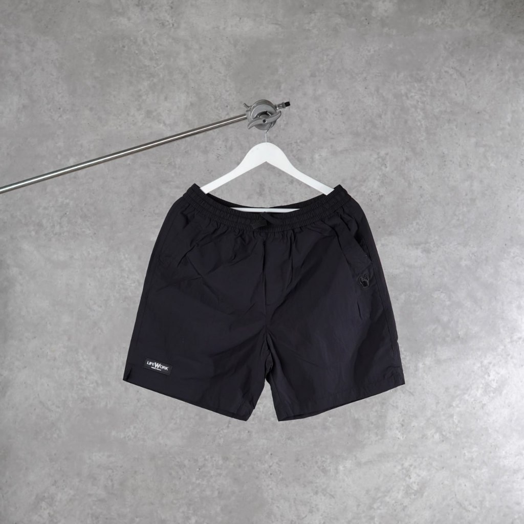 Celana LIFE WORK RADOG PATCH BASIC BLACK SHORT PANTS 100% ORIGINAL
