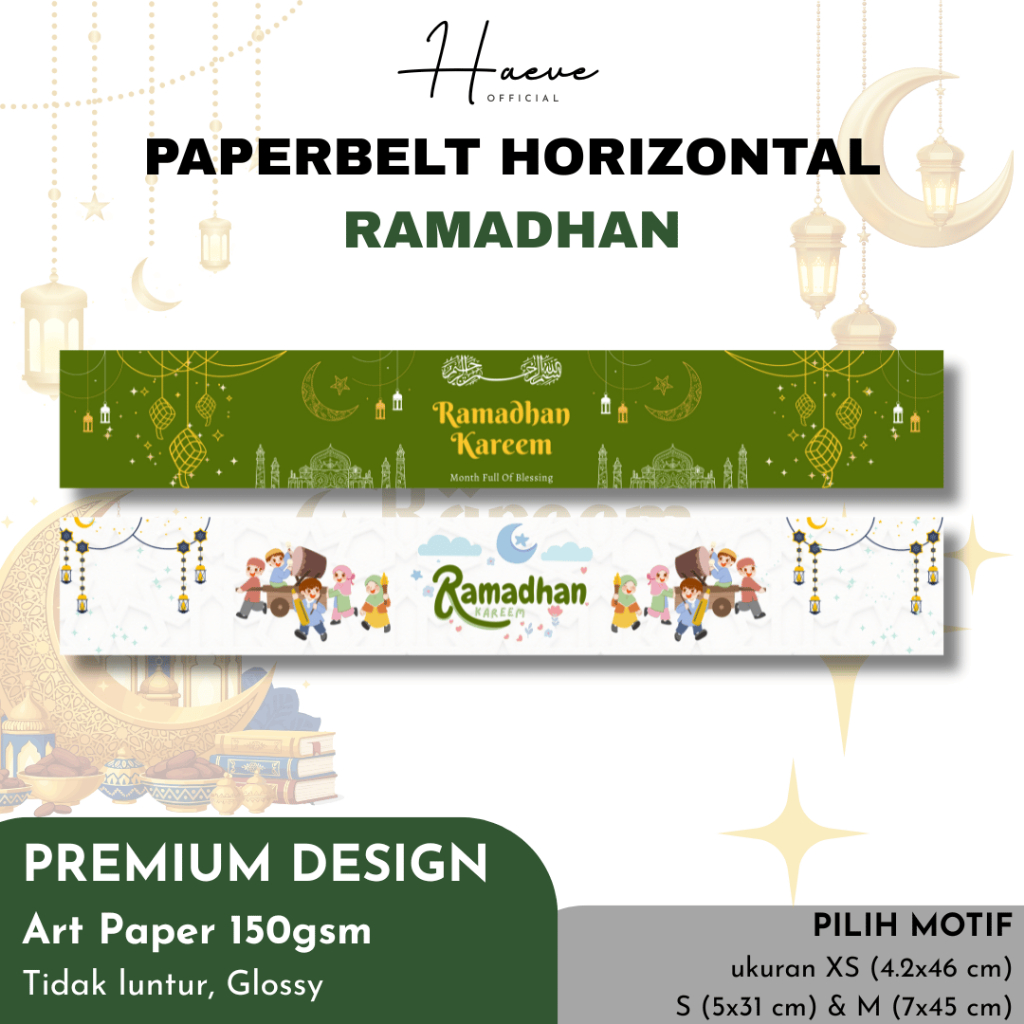 Paperbelt Horizontal Ramadhan Kertas Sabuk Sleeve Edisi Ramadan Hampers Lebaran