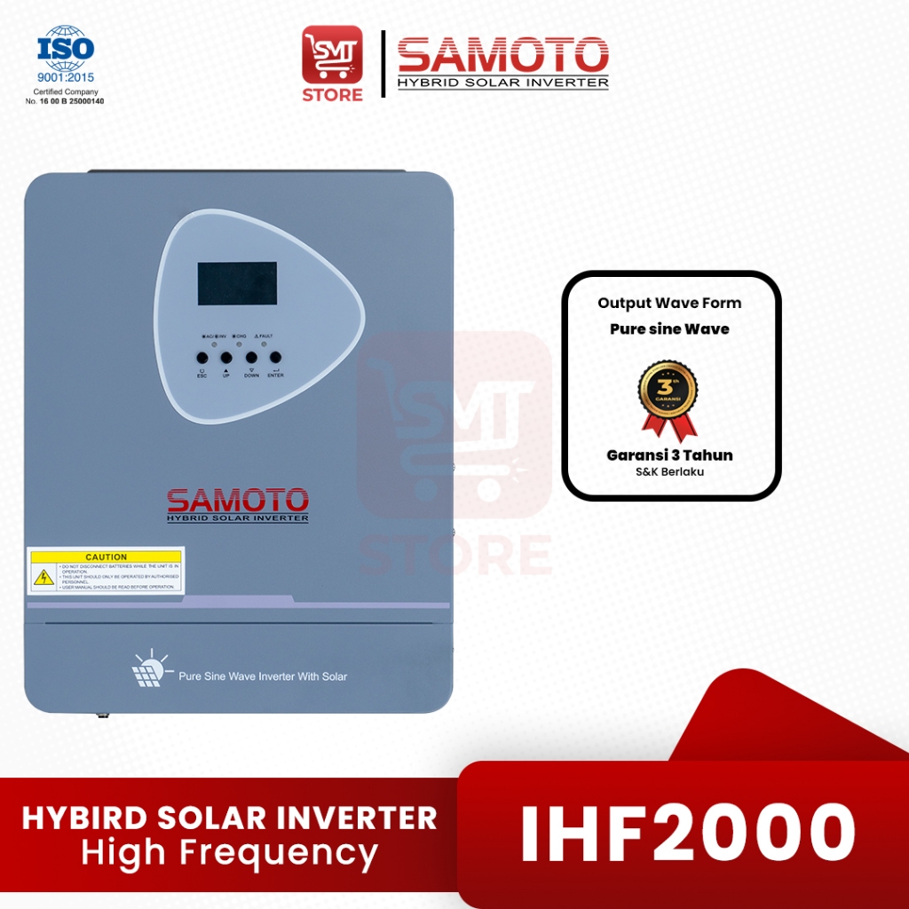 SAMOTO Inverter Solar Panel Hybrid Off Grid IHF2000 High Frequency Pure SineWave - Solar Panel Surya