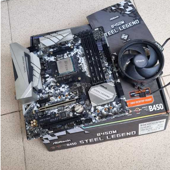 Motherboard AsRock B450m + AMD Ryzen 5 2600 + RAM 8gb