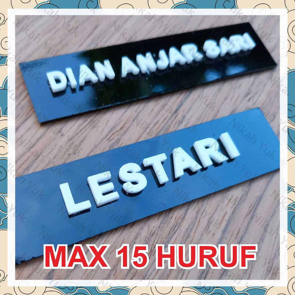 Nametag, Papan nama dada,Nama dada akrilik timbul, Nama dada ukir akrilik