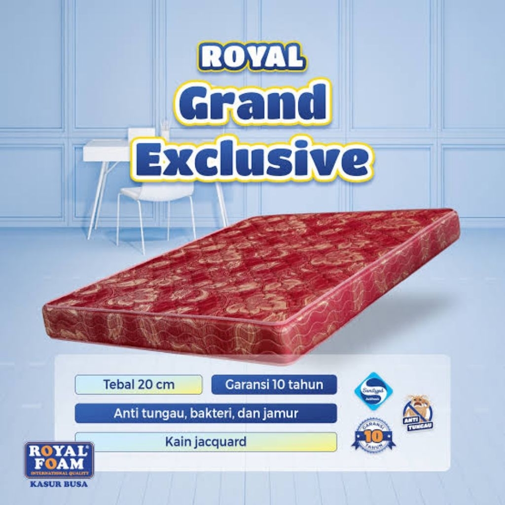 KASUR BUSA ROYAL GRAND EXCLUSIVE BY ROYAL FOAM/RGE/UK 90 X 200 - 180 X 200 / KASUR BUSA/KASUR TEMPAT