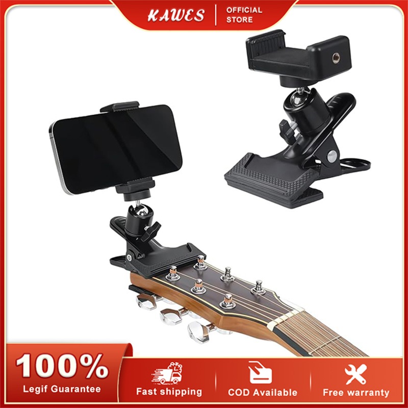 KAWES Mount Holder Handphone Rotate 360 Derajat Baut  Kepala Gitar Klip Dudukan Braket Siaran Langsu