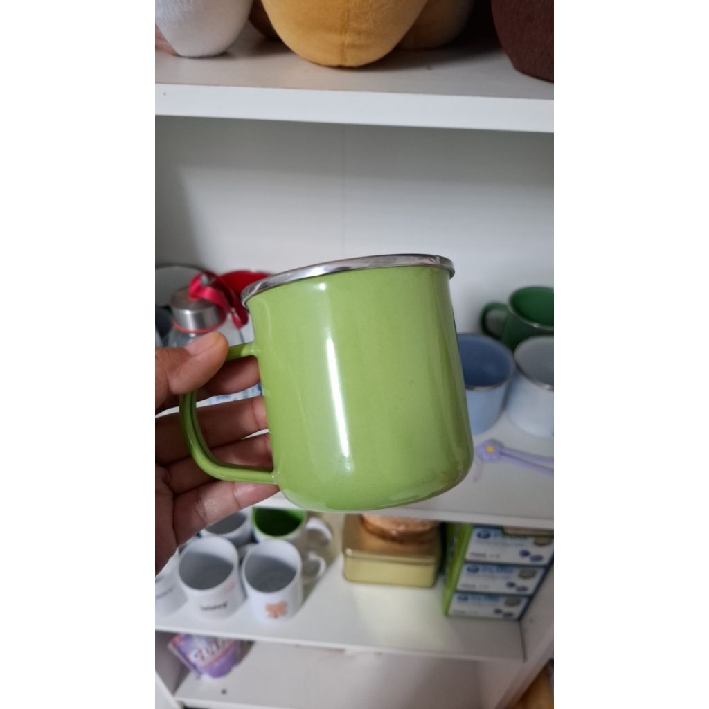 Mug Enamel Premium 9cm Polos - Souvenir Corporate - Souvenir Nikah - Souvenir Mug