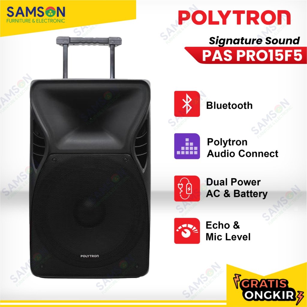 Polytron Signature Sound PAS PRO15F5 Speaker Aktif 15 Inch Dual Power Bluetooth Karaoke Portable