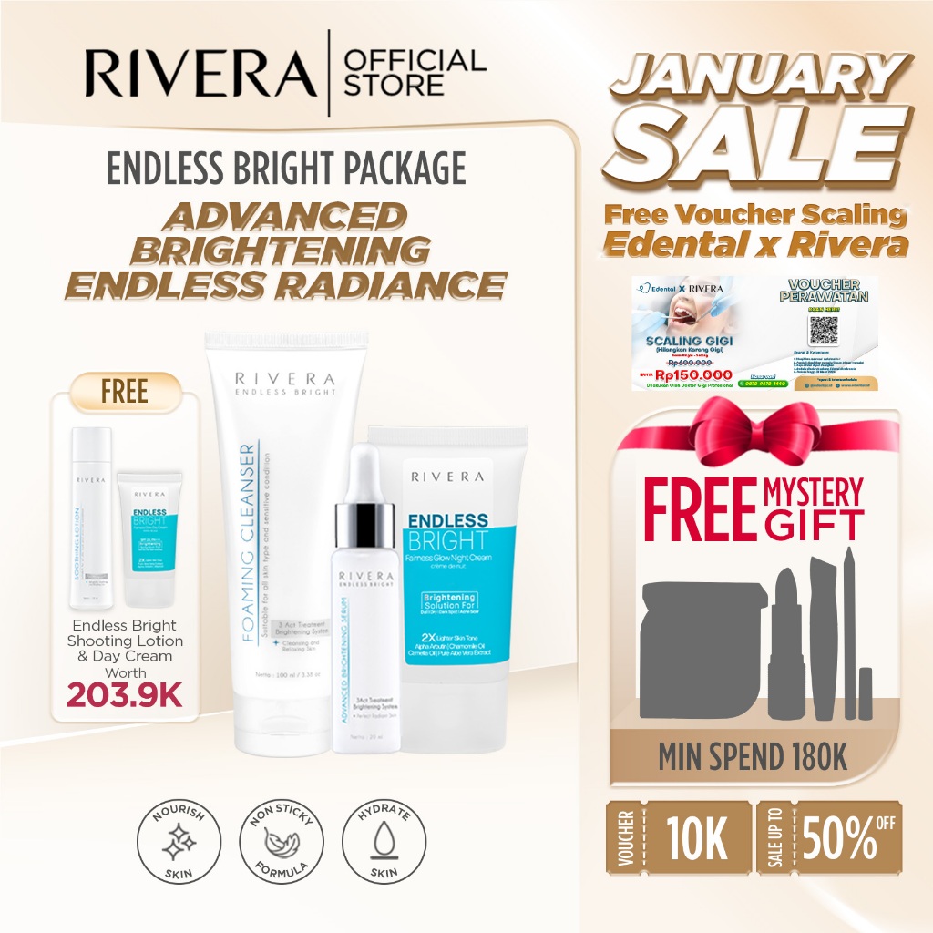 Rivera - Buy 3 Get 5  Special Bundle Endless Bright Set (DP 2) | Full Bright Skin Package Endless Br