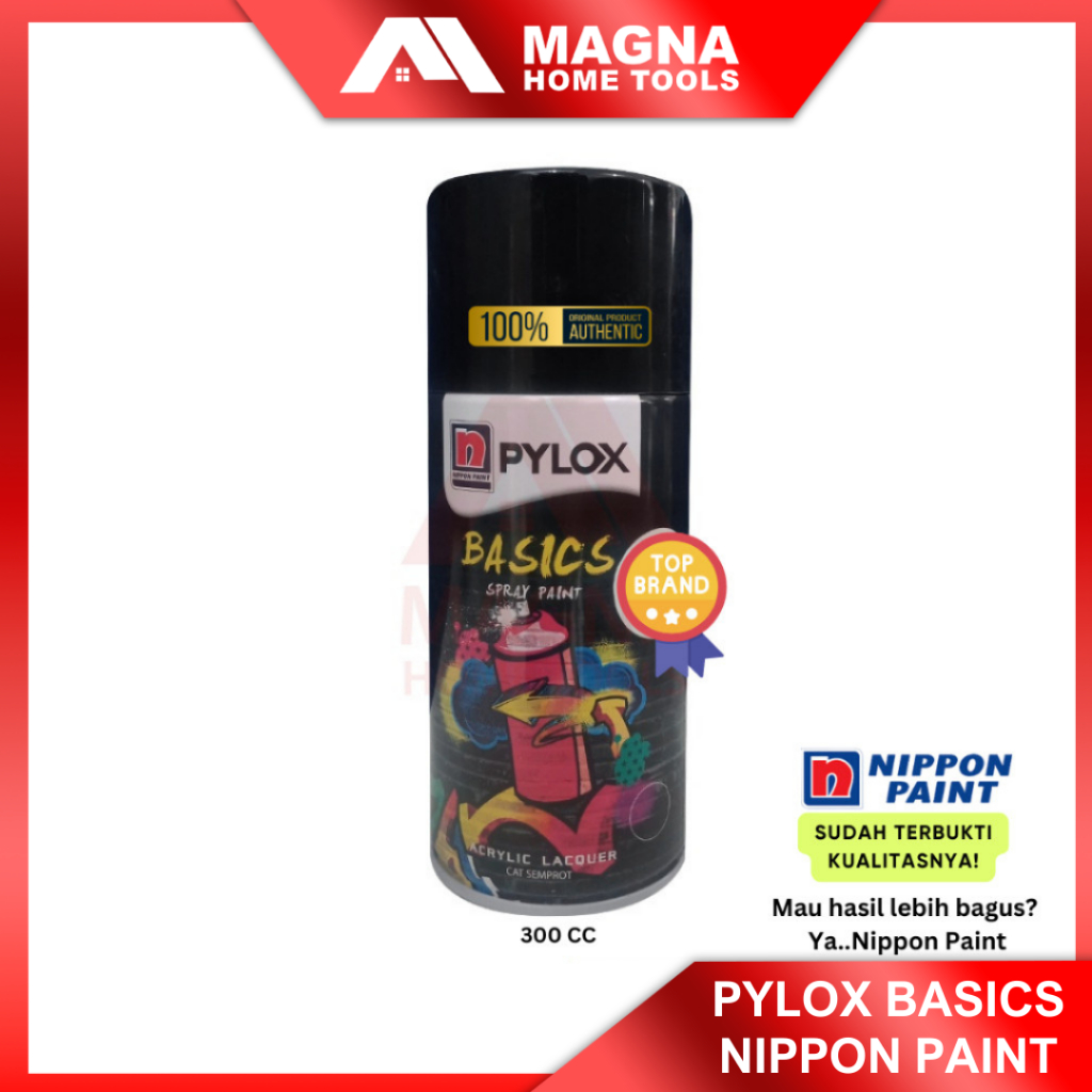 CAT PILOK/SEMPROT HITAM/HITAM DOP/DOFF/CLEAR MOTOR SEMUA WARNA BASIC NIPPON PAINT 300CC [ORIGINAL]