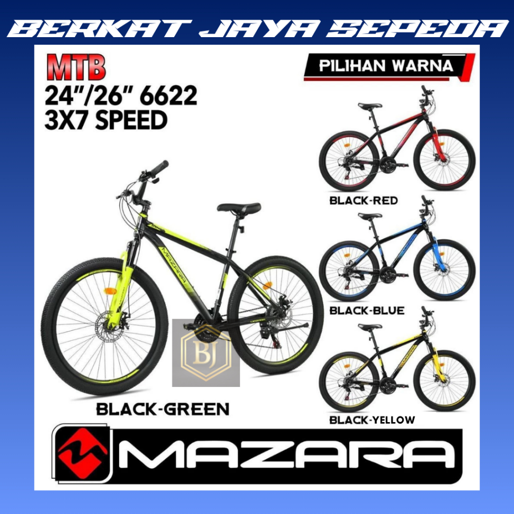 SEPEDA GUNUNG MTB 24 INCH VELION DAN 26 INCH MAZARA / SEPEDA GUNUNG DEWASA / SEPEDA ANAK REMAJA