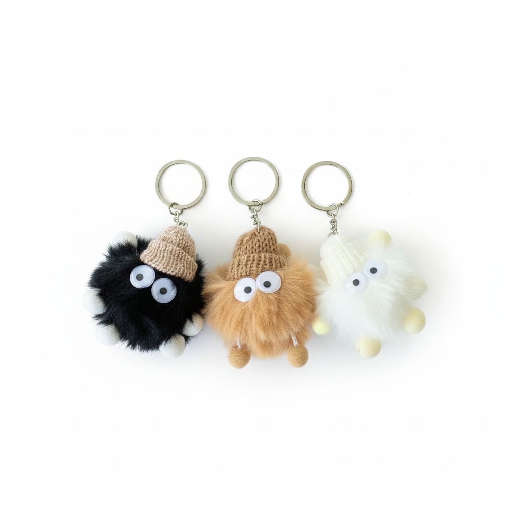 Kingbags Gantungan Tas Boneka Bulu Keychain Pompom Bulat