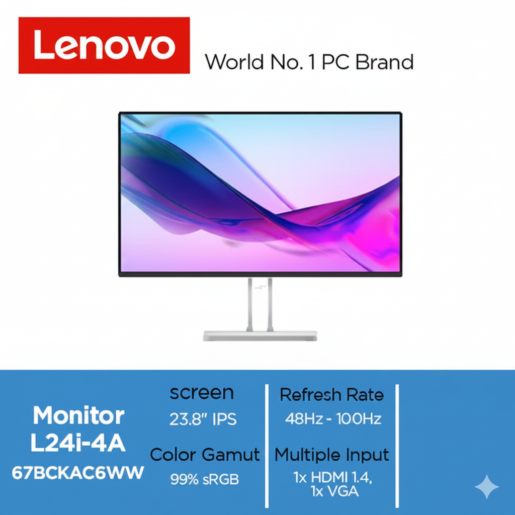 Lenovo Monitor Lenovo L24i-4A 24" IPS 1080p 100Hz