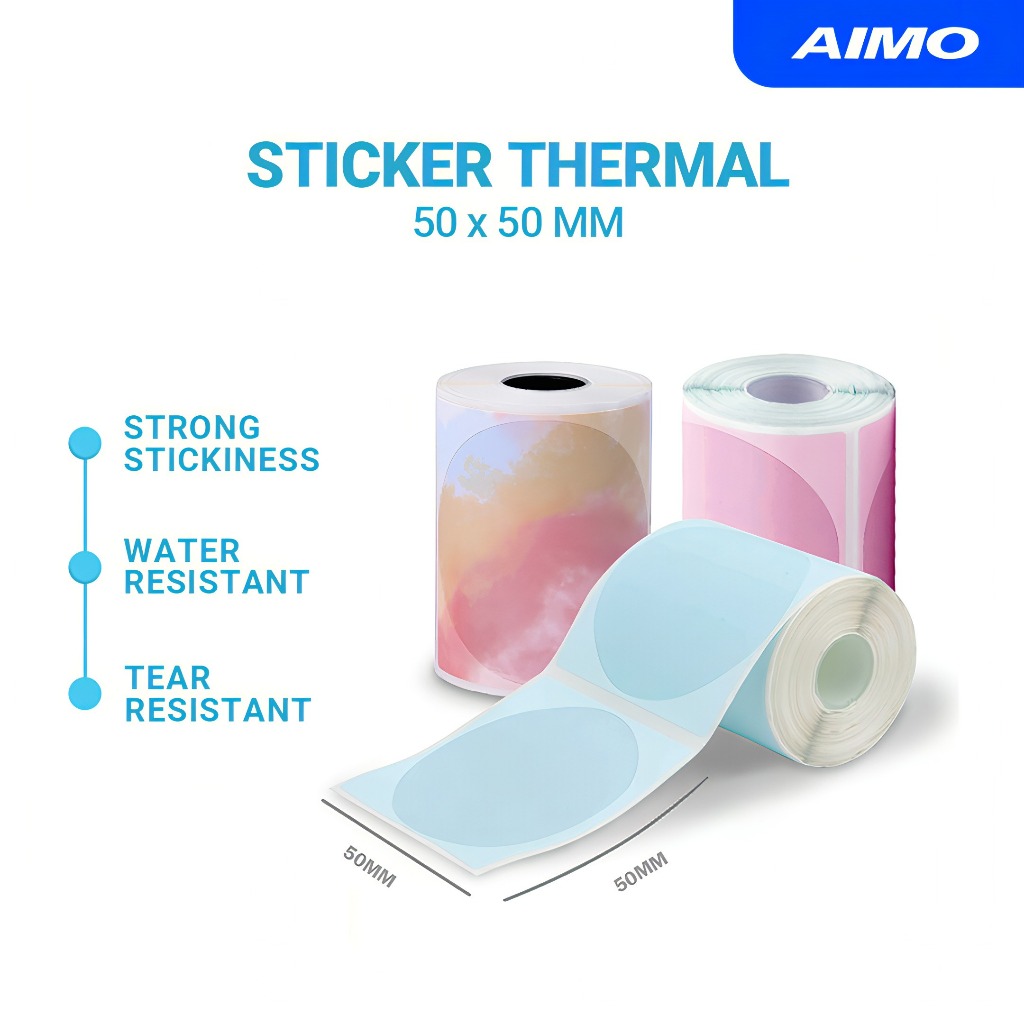 AIMO Thermal Paper 50x50mm 140pcs/Roll Label Sticker Compatible with M110 M108 M200 D520 AM243