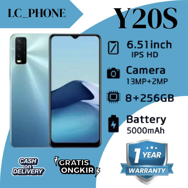 HP VIVO Y20S RAM 8/256GB 4G Android GARANSI 1 Tahun