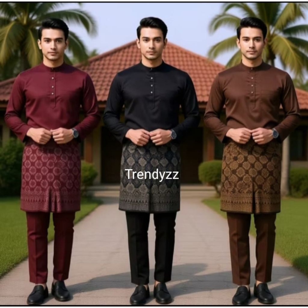 Baju kurung Melayu pria bahan katun toyobo