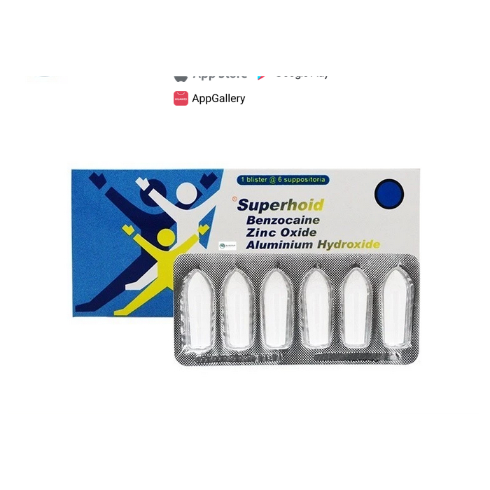 Superhoid Suppositoria Isi 6 - Anti Nyeri Hemoroid, Wasir, Ambeien (1box @6supp)