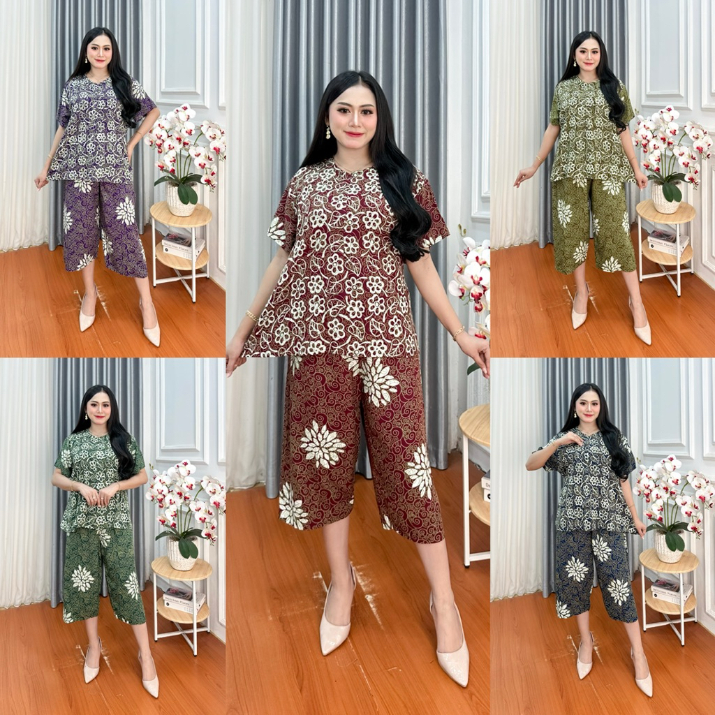 SETELAN CELANA KULOT JUMBO/SETELAN PENDEK JUMBO BATIK