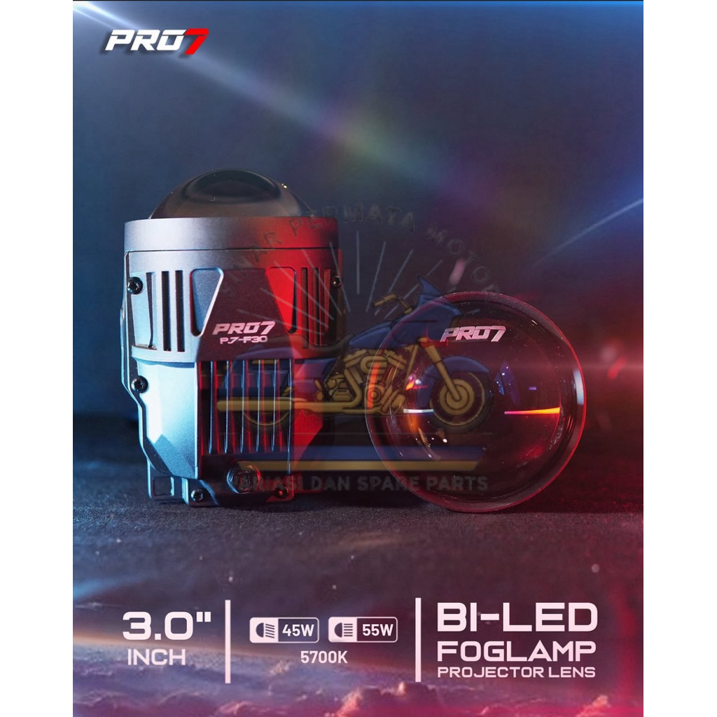 PRO7 P7F30 P.7-F30 BILED PROJIE FOGLAMP FOG LAMP BLUE LENS 3 INCH