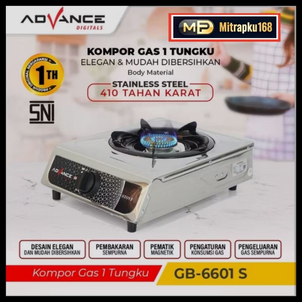 Advance Kompor Gas 1 Tungku GB-6601S / Kompor Gas 1 Tungku Murah