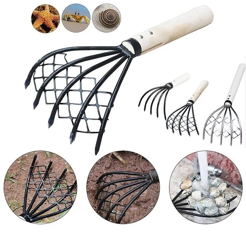 Garpu Cari Pencari Garukan Alat Penggali Penggaruk Serok Pasir Lekesan Pantai Kerang Remis Dara Hija