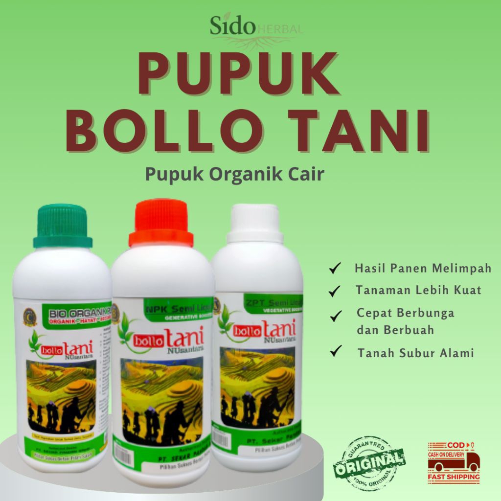 Paket Pupuk BolloTani Lengkap • ZPT + NPK + BIO • Atasi Rontok Bunga & Buah • Untuk Cabe, Tomat, Say