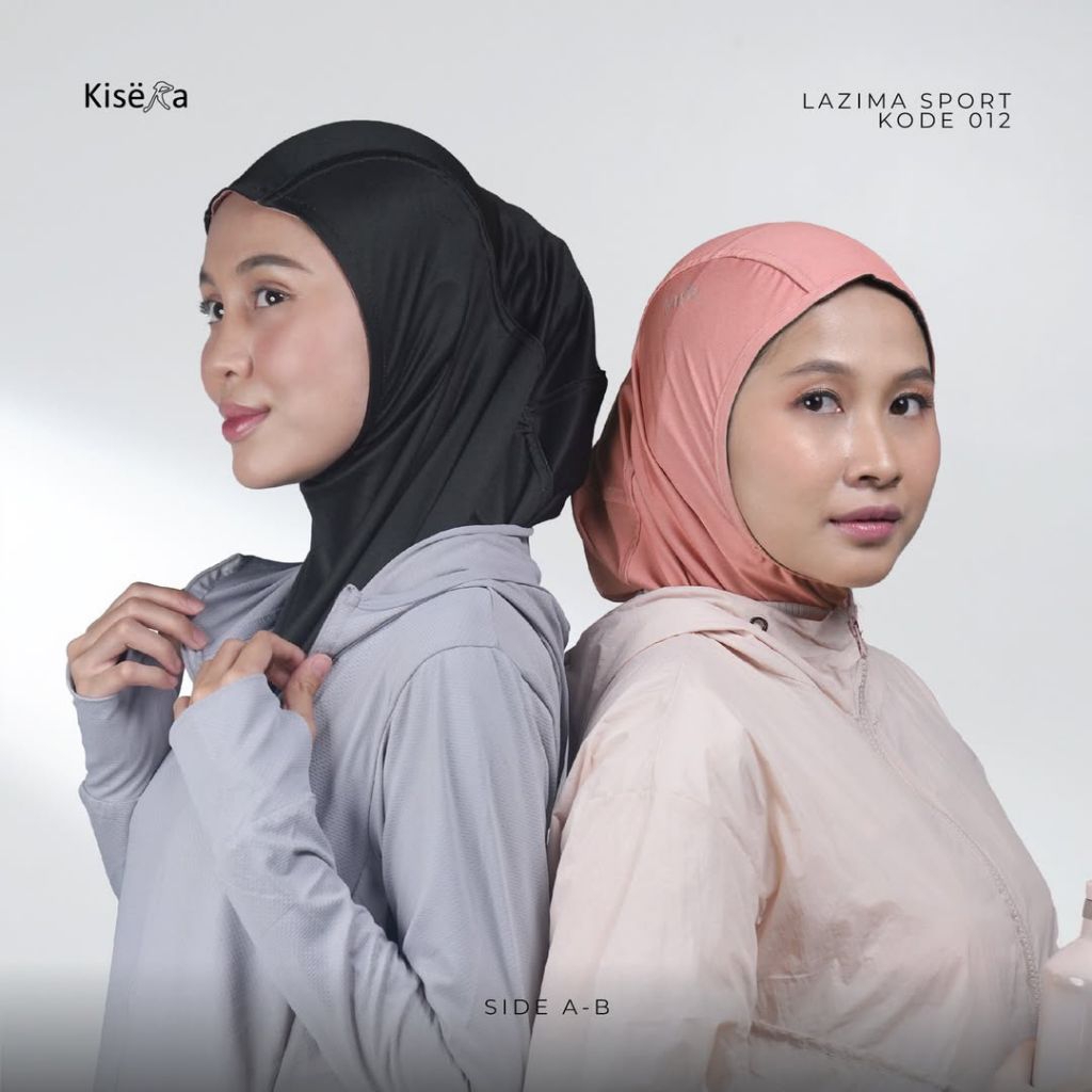 Kisera Kerudung Sport Small Bergo Hijab 2 Warna, Jilbab Praktis Cantik "Lazima Sport Small 00-012 M"