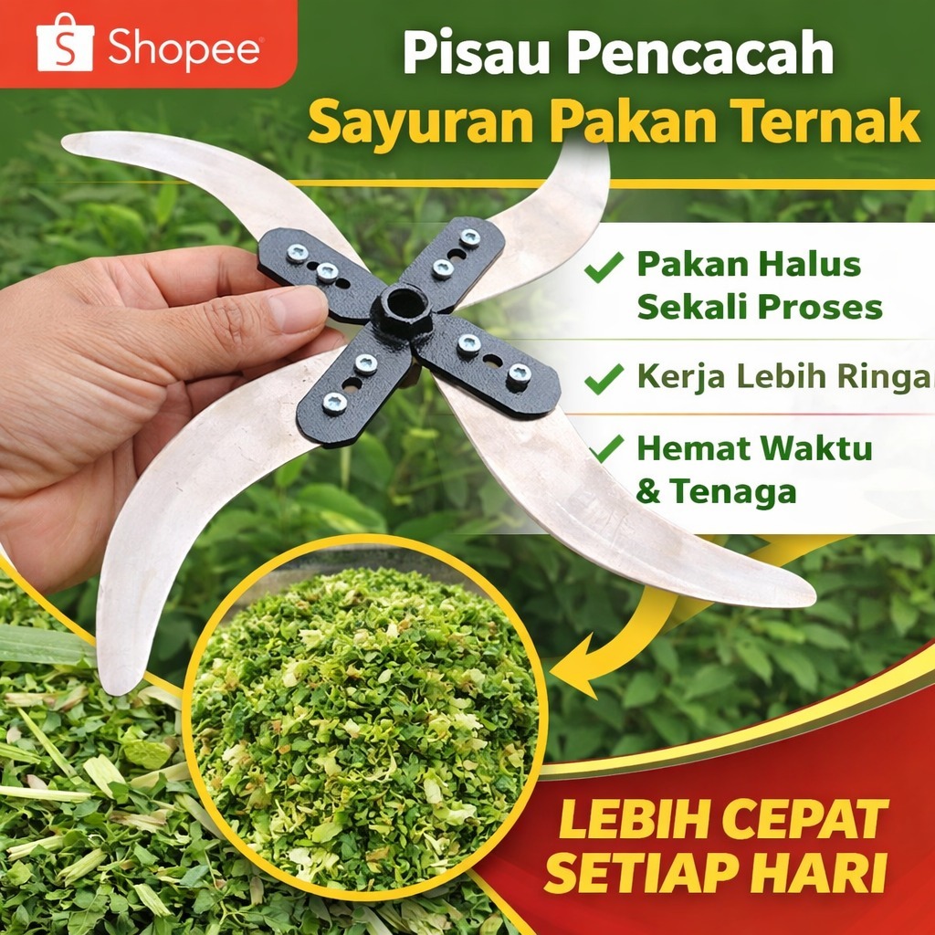 Pisau Chopper Pakan Ternak Stainless Tebal & Tajam – Tahan Lama, Ready Stock