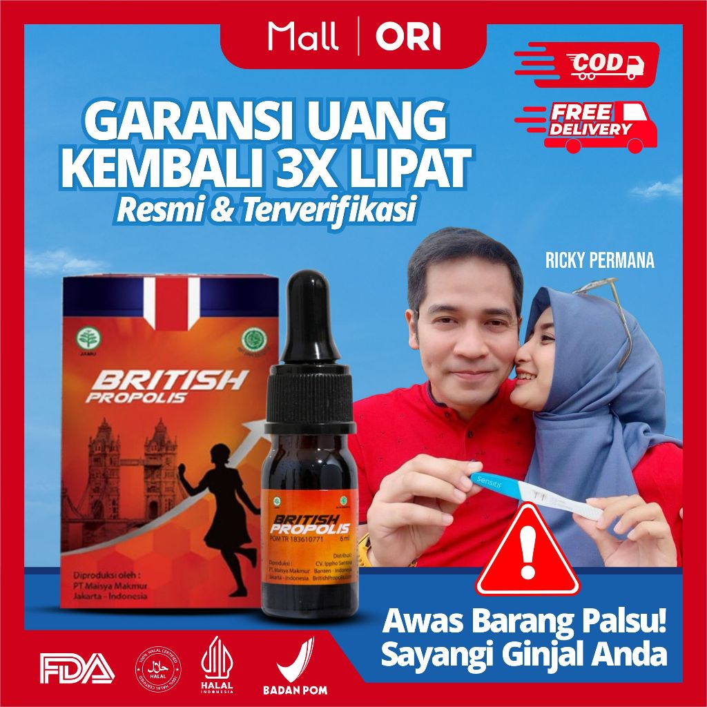 BRITISH PROPOLIS - Promil Program Hamil Stamina Pria, Kesuburan Wanita, Kista, Miom, Lancarkan Haid