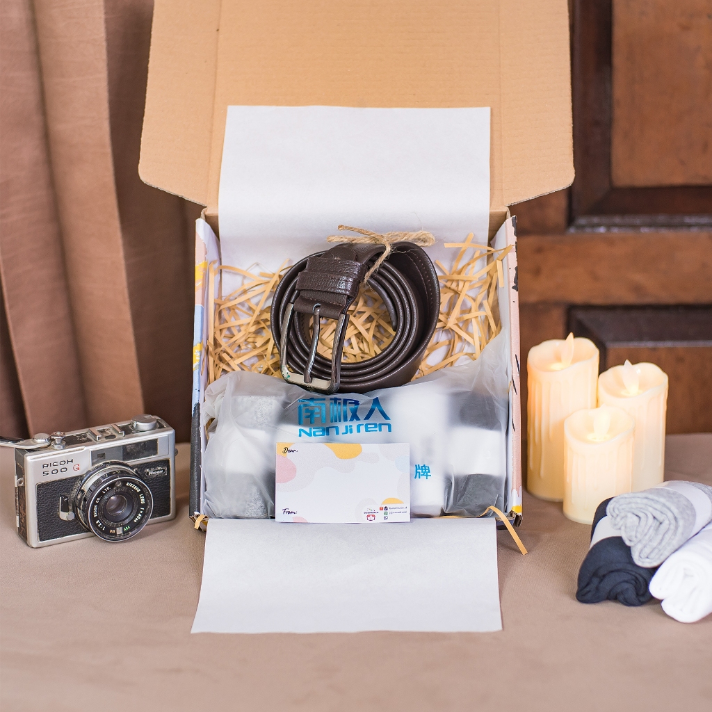 Hampers Gesper Pria - Kado Hari Guru, Cowok Hadiah Souvenir Ulang Tahun Wisuda Laki laki Dewasa