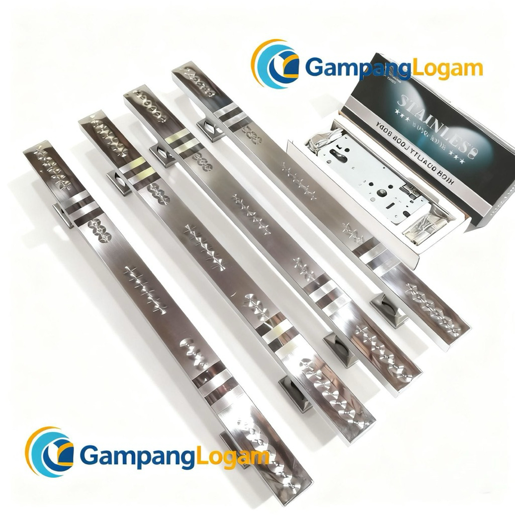 Grosir gagang pintu rumah 60 cm dan body kunci pelor murah tarikan gagang pintu Handle Pintu 2 daun